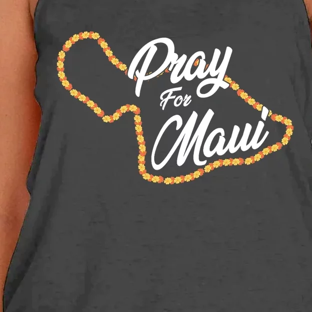 Pray For Maui Hawaii Strong Maui Wildfire Relief Women's Knotted Racerback Tank