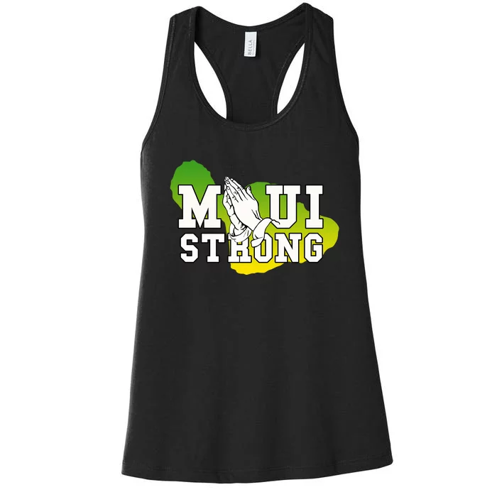 Pray For Maui Hawaii Strong Women's Racerback Tank