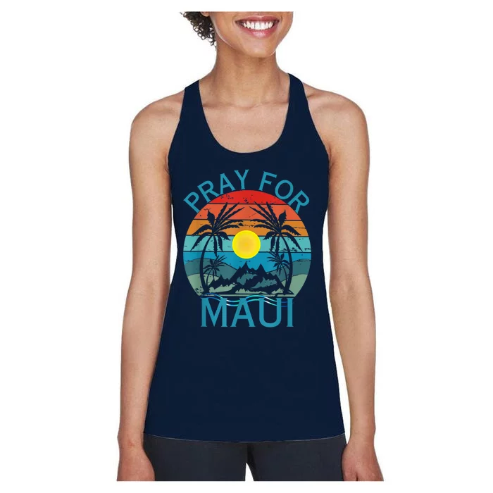 Pray For Maui Hawaii Strong Women's Racerback Tank