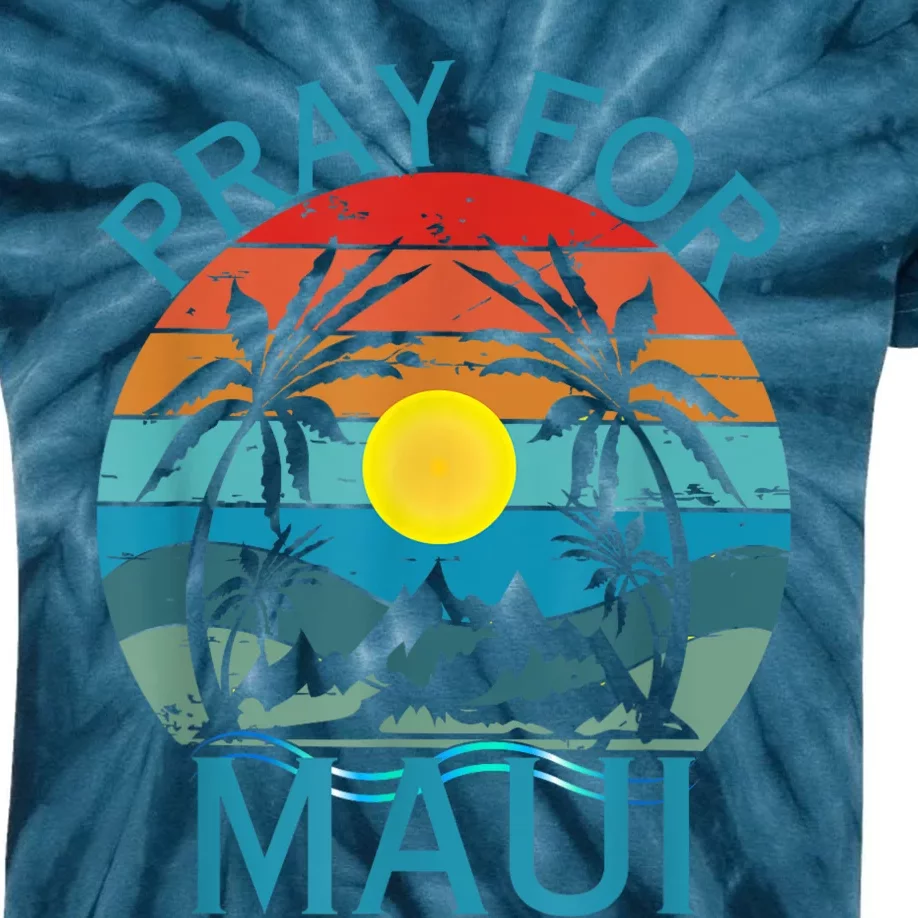 Pray For Maui Hawaii Strong Kids Tie-Dye T-Shirt