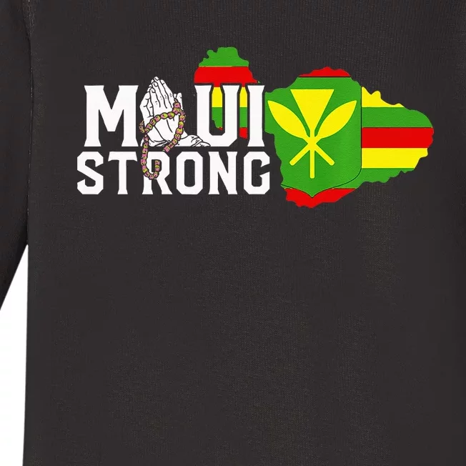 Pray For Maui Hawaii Strong Maui Wildfire Support Men Women Baby Long Sleeve Bodysuit