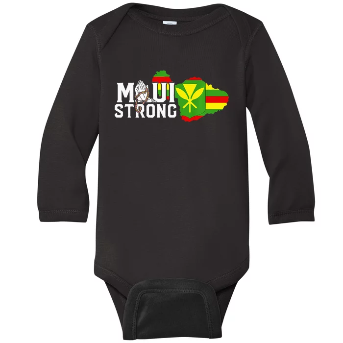 Pray For Maui Hawaii Strong Maui Wildfire Support Men Women Baby Long Sleeve Bodysuit