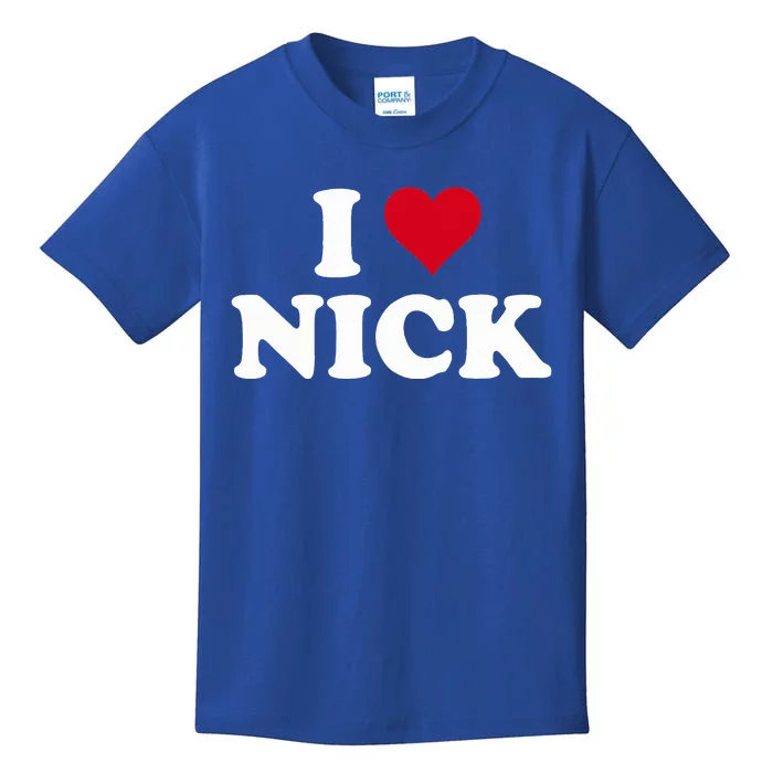 Personalized First N.Ame Nick I Heart N.Ick Name Funny Kids T-Shirt