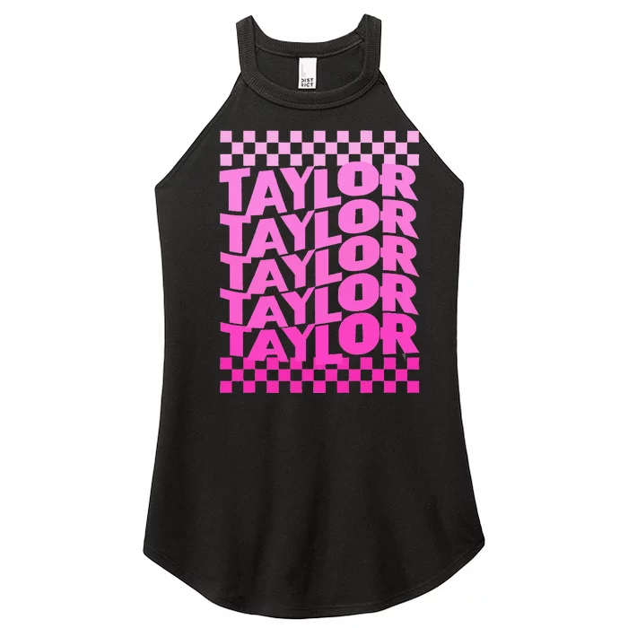 Personalized First Name T.AYLOR Girl Birthday Women’s Perfect Tri Rocker Tank