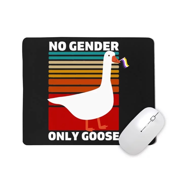 Pride Funny No Gender Only Goose Lgbtq Enby Flag Mousepad