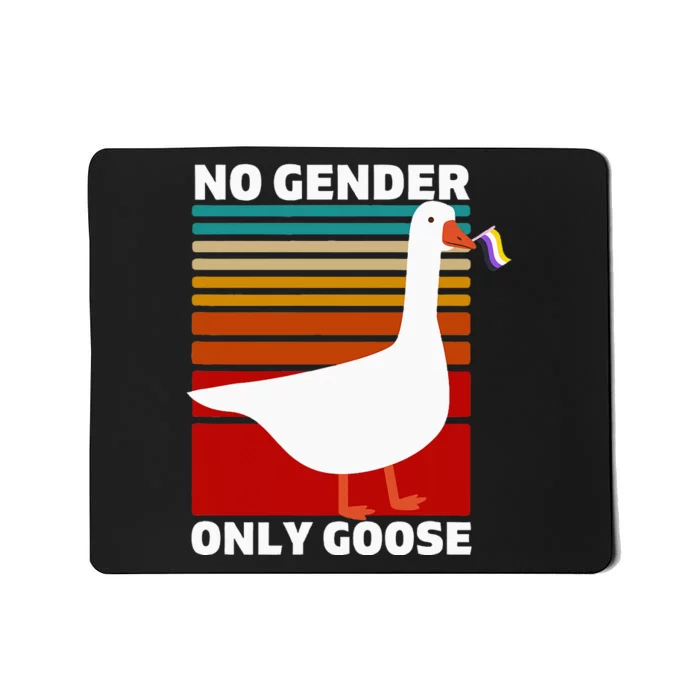 Pride Funny No Gender Only Goose Lgbtq Enby Flag Mousepad