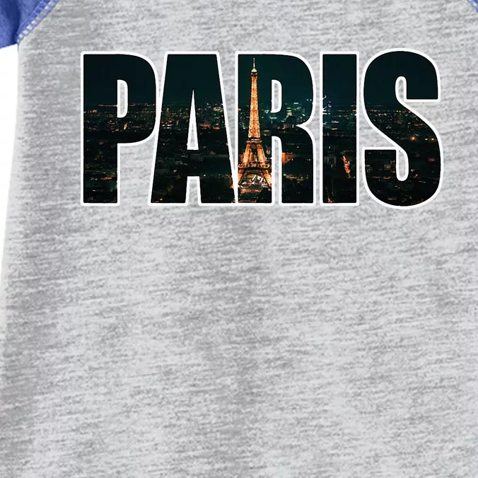 Paris France Night Skyline Urban Photography Infant Baby Jersey Bodysuit