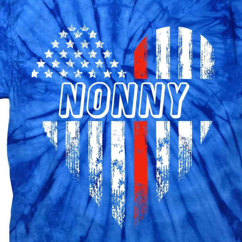 Proud Firefighter Nonny American Flag Heart Gift Tie-Dye T-Shirt