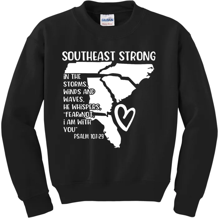 Pray For North Carolina Hurricane Strong Southeast Strong Kids Sweatshirt