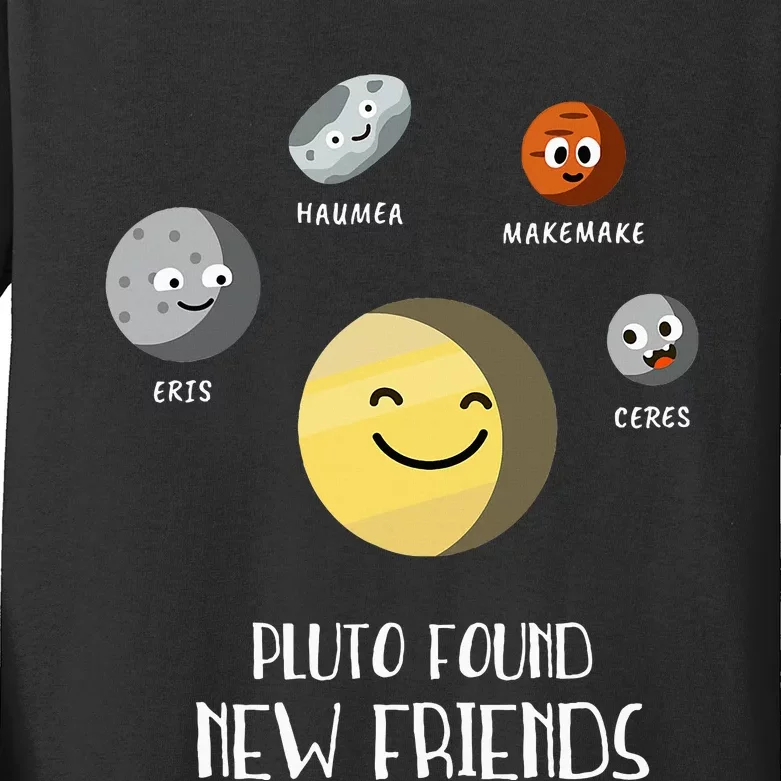 Pluto Found New Friends Dwarf Planets Astronomy Kids Long Sleeve Shirt