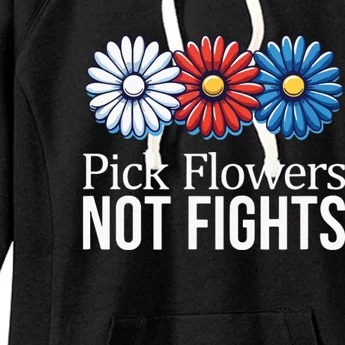 Pick Flowers Not Fights Women's Fleece Hoodie