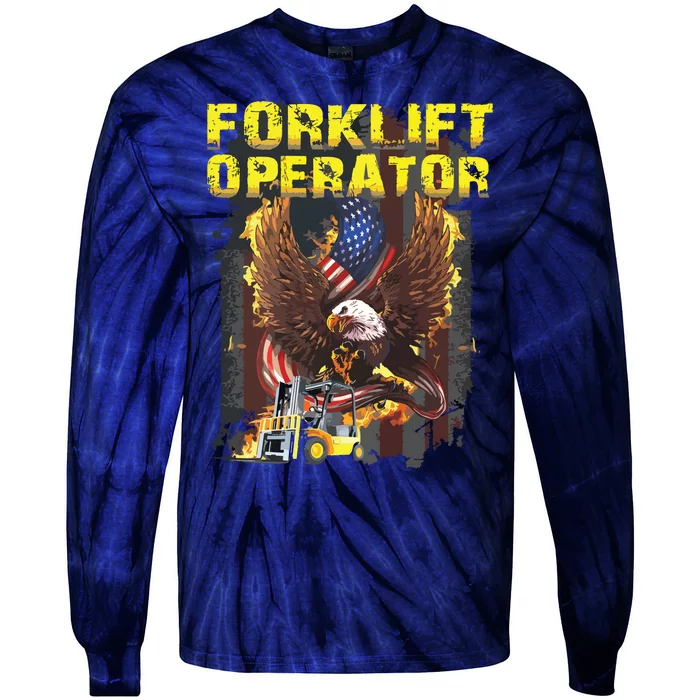 Proud Forklift Operator Tie-Dye Long Sleeve Shirt