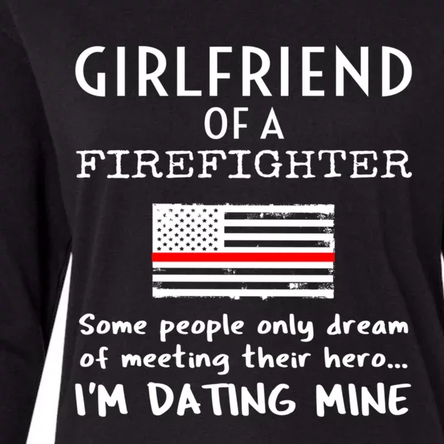 Proud Friend Of A Firefighter Thin Red Line Usa Flag Funny Gift Womens Cotton Relaxed Long Sleeve T-Shirt