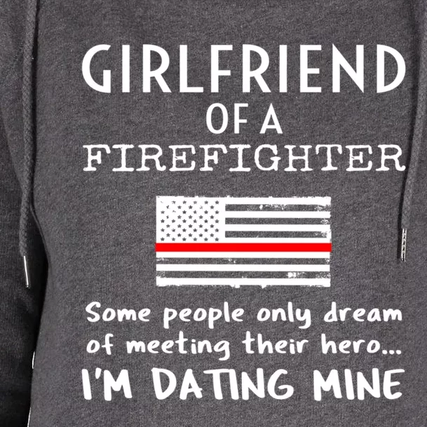 Proud Friend Of A Firefighter Thin Red Line Usa Flag Funny Gift Womens Funnel Neck Pullover Hood