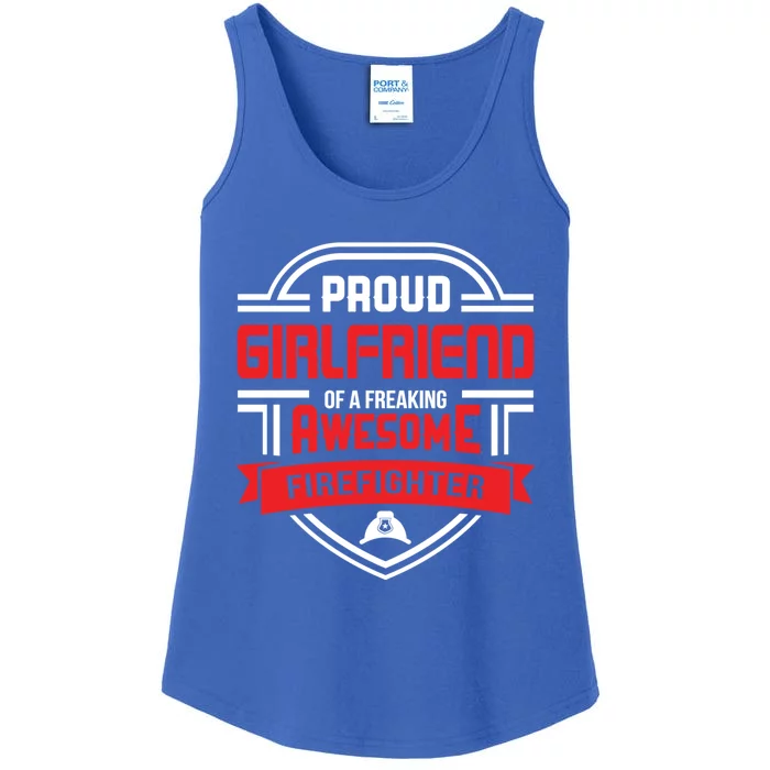 Proud Friend Of A Freaking Awesome Firefighter Gift Ladies Essential Tank