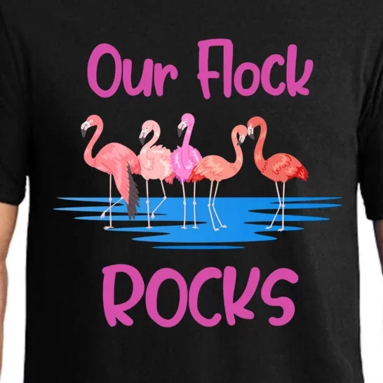 Pink Flamingo Our Flock Rocks Family Group Vacation Gift Pajama Set