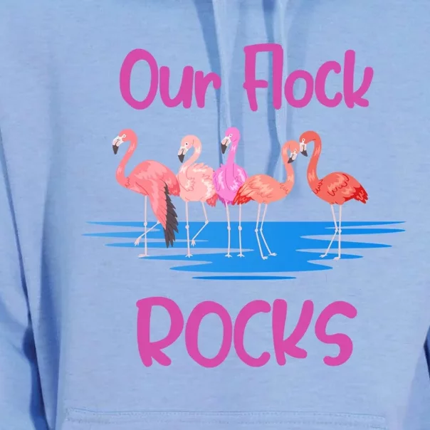 Pink Flamingo Our Flock Rocks Family Group Vacation Gift Unisex Surf Hoodie