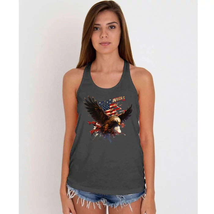 Patriotic fourth of july design 4th of july Women's Knotted Racerback Tank