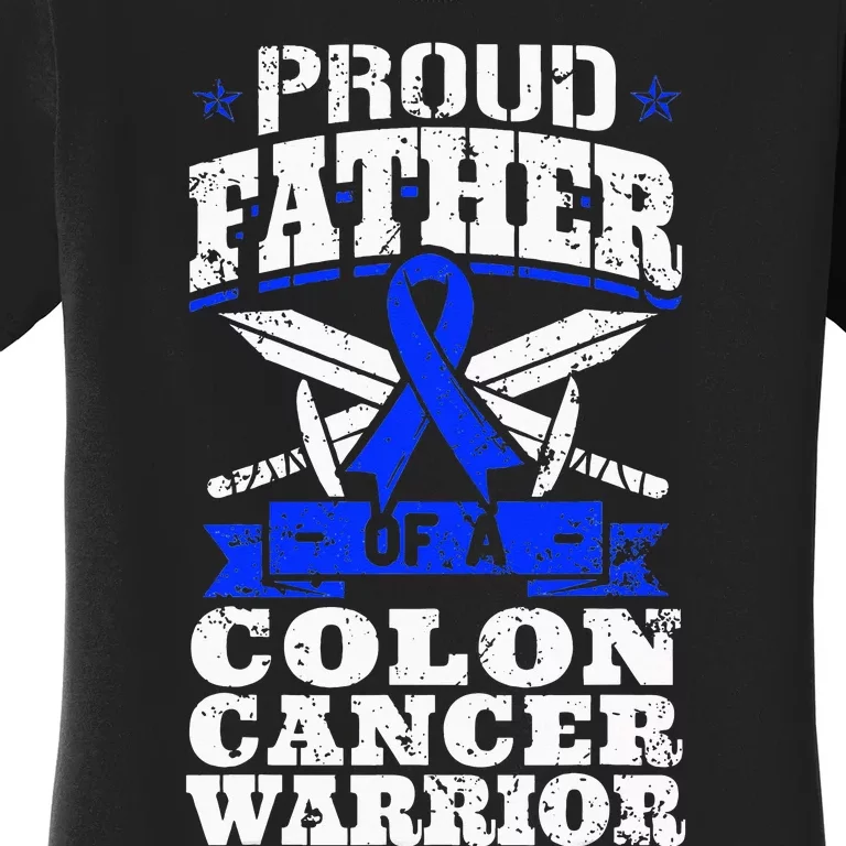 Proud Father Of A Colon Cancer Warrior Awareness Ribbon Women's T-Shirt