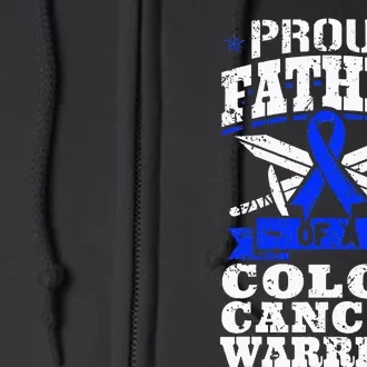 Proud Father Of A Colon Cancer Warrior Awareness Ribbon Full Zip Hoodie