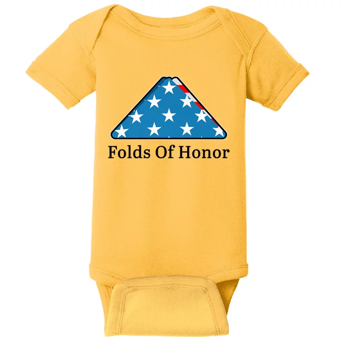 Patriotic Folds Of Honor Fallen Military First Responders Baby Bodysuit