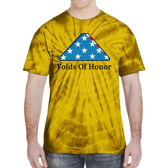 Patriotic Folds Of Honor Fallen Military First Responders Tie-Dye T-Shirt