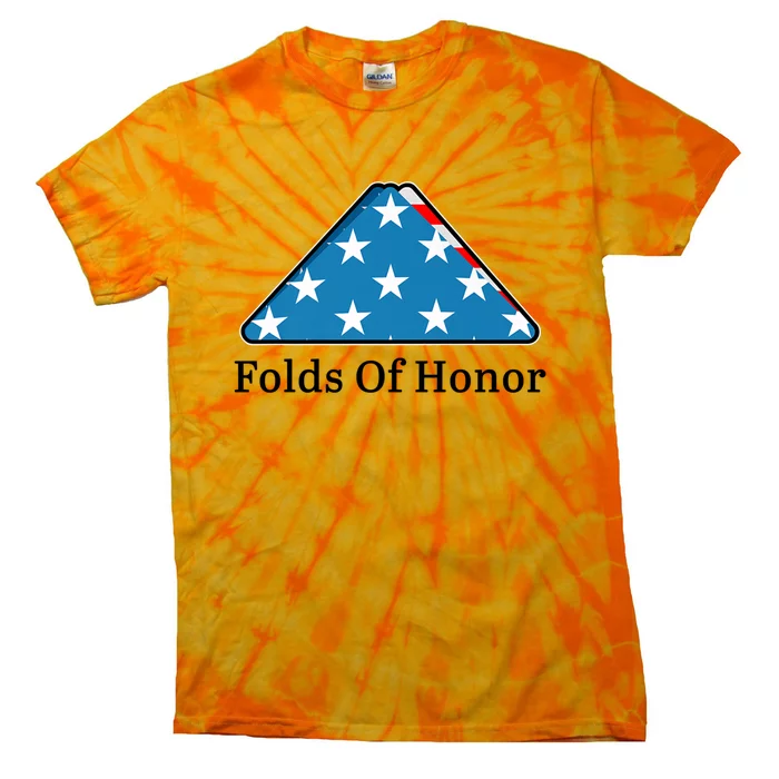 Patriotic Folds Of Honor Fallen Military First Responders Tie-Dye T-Shirt