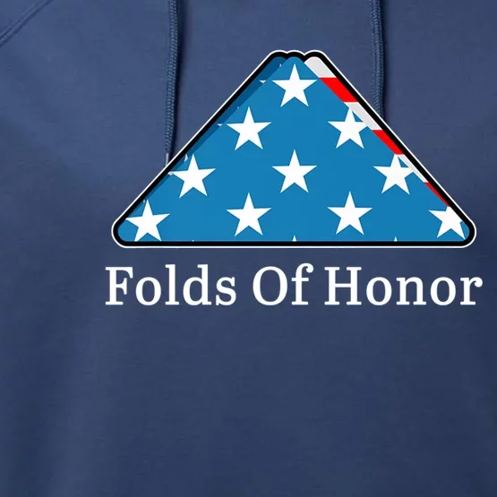 Patriotic Folds Of Honor Fallen Military First Responders Performance Fleece Hoodie