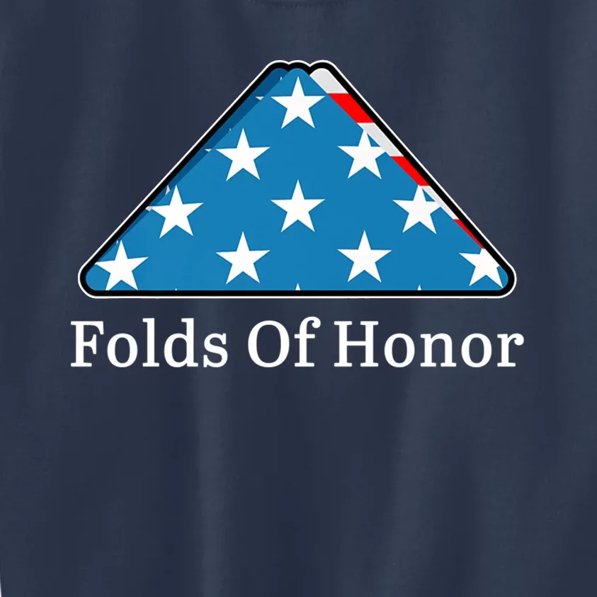 Patriotic Folds Of Honor Fallen Military First Responders Kids Sweatshirt