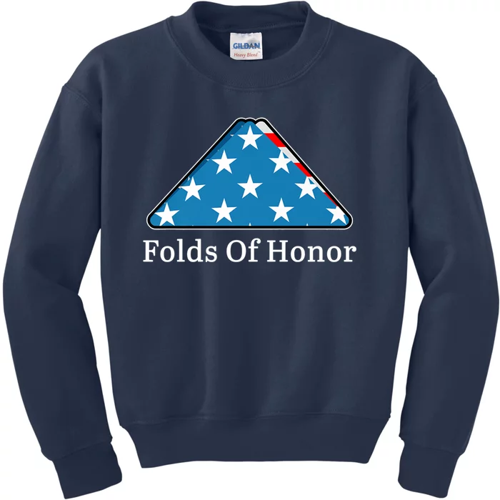 Patriotic Folds Of Honor Fallen Military First Responders Kids Sweatshirt