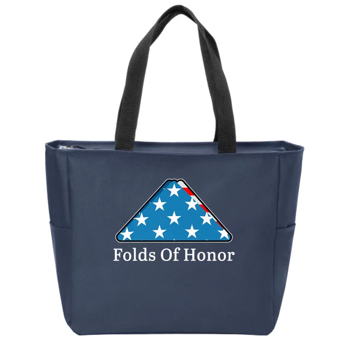 Patriotic Folds Of Honor Fallen Military First Responders Zip Tote Bag