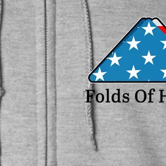 Patriotic Folds Of Honor Fallen Military First Responders Full Zip Hoodie