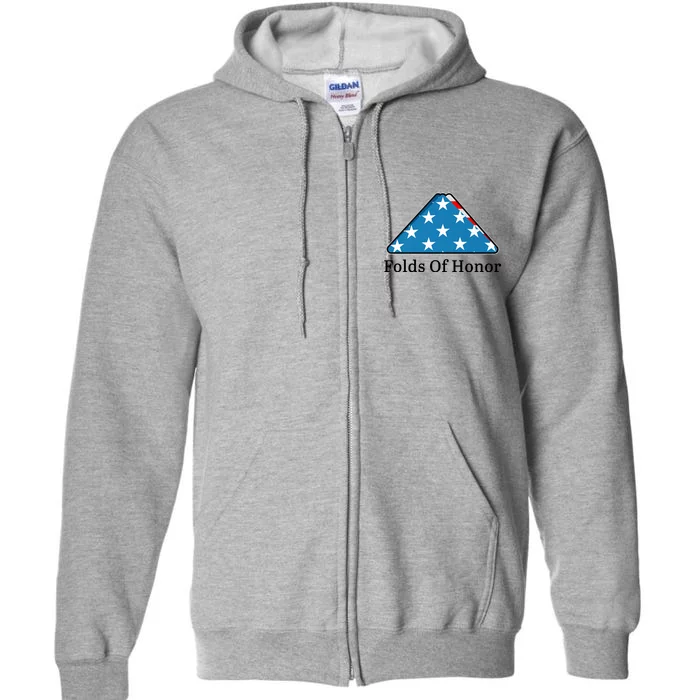 Patriotic Folds Of Honor Fallen Military First Responders Full Zip Hoodie