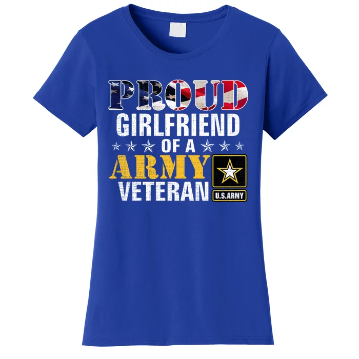 Proud Friend Of A Army Veteran American Flag Military Gift Women's T-Shirt