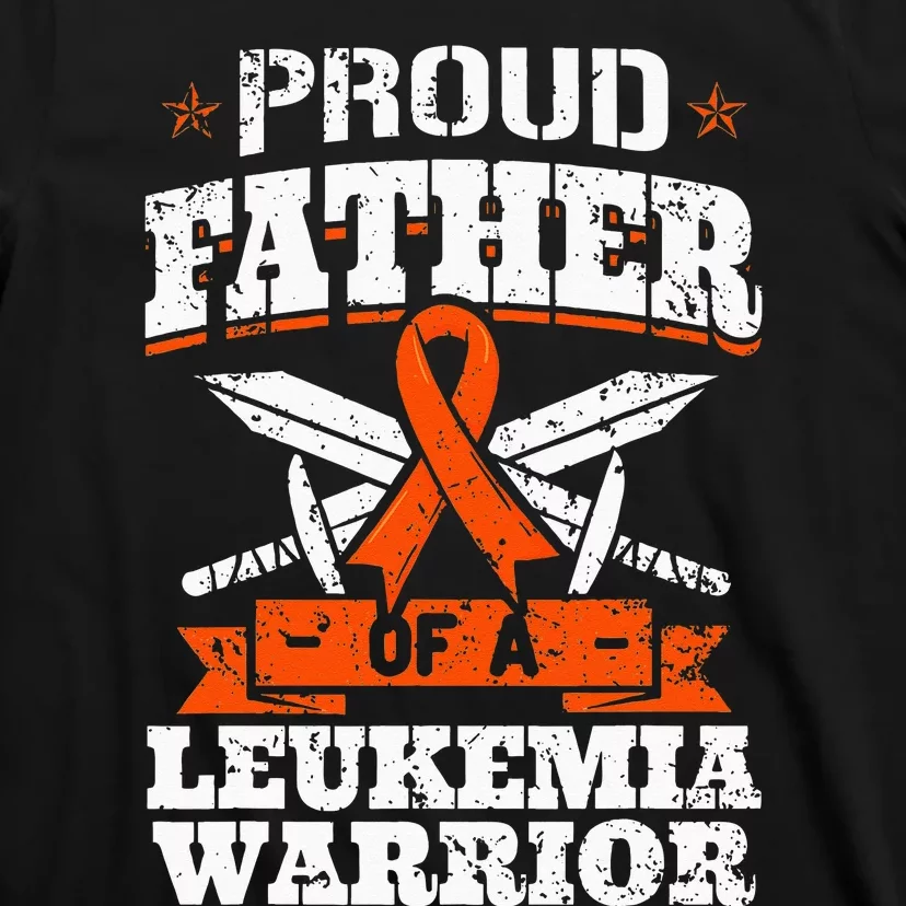 Proud Father Of A Leukemia Warrior Dad Awareness Ribbon T-Shirt