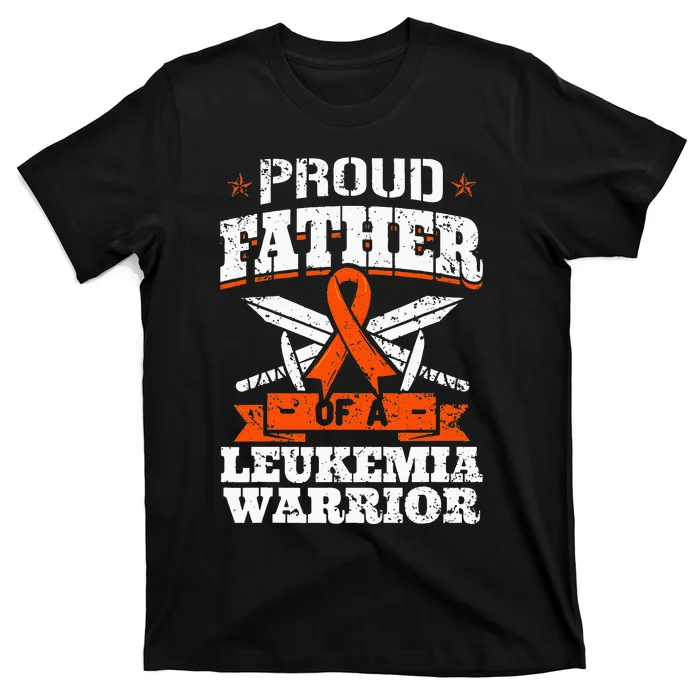 Proud Father Of A Leukemia Warrior Dad Awareness Ribbon T-Shirt