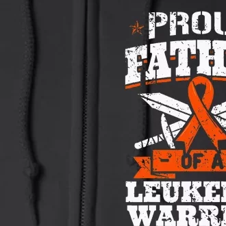 Proud Father Of A Leukemia Warrior Dad Awareness Ribbon Full Zip Hoodie