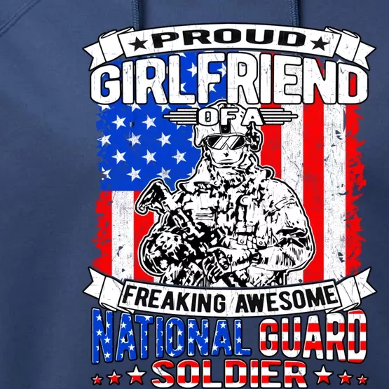 Proud Friend Of A National Guard Soldier Military Lover Gift Performance Fleece Hoodie