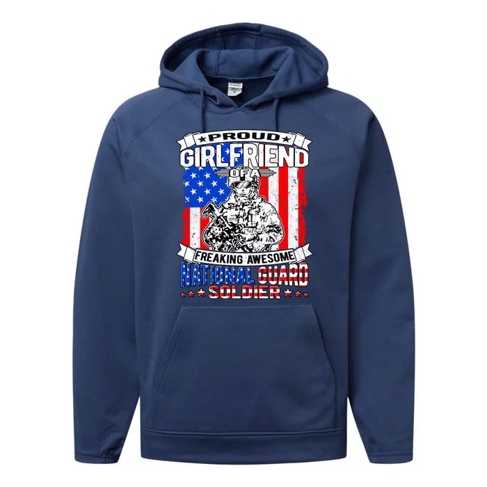 Proud Friend Of A National Guard Soldier Military Lover Gift Performance Fleece Hoodie