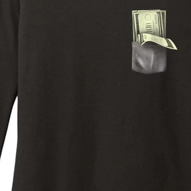 Pocket Full Of Cash Womens CVC Long Sleeve Shirt