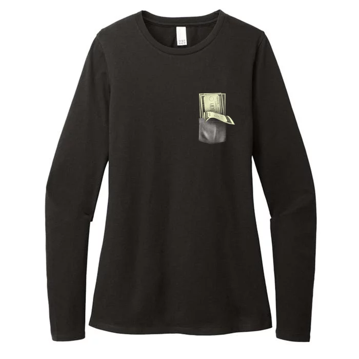 Pocket Full Of Cash Womens CVC Long Sleeve Shirt