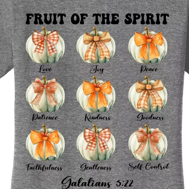 Pumpkin Fruit Of The Spirit Fall Halloween Bible Verse Women's T-Shirt