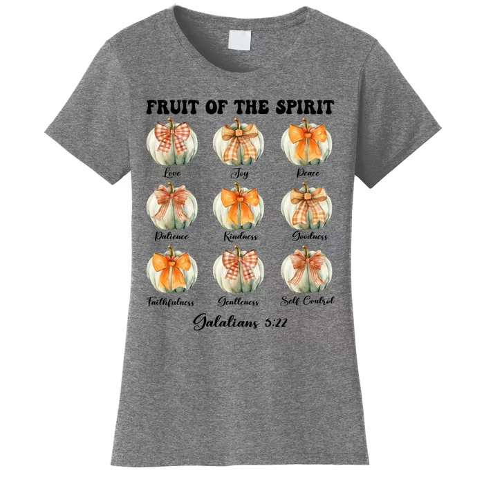 Pumpkin Fruit Of The Spirit Fall Halloween Bible Verse Women's T-Shirt