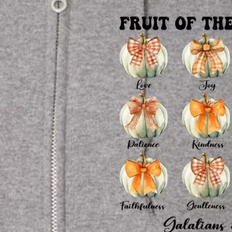 Pumpkin Fruit Of The Spirit Fall Halloween Bible Verse Full Zip Hoodie