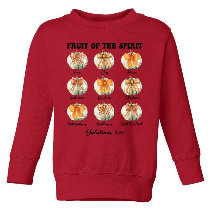 Pumpkin Fruit Of The Spirit Fall Halloween Bible Verse Toddler Sweatshirt