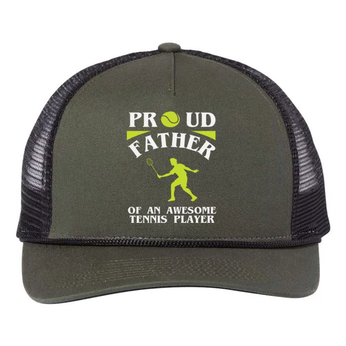 Proud Father Of An Awesome Tennis Player Retro Rope Trucker Hat Cap