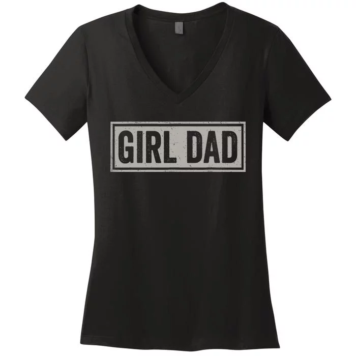 Proud Father of Fathers Day Vintage Women's V-Neck T-Shirt