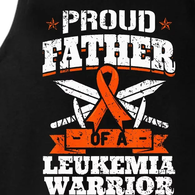 Proud Father Of A Leukemia Warrior Dad Awareness Ribbon Ladies Tri-Blend Wicking Tank