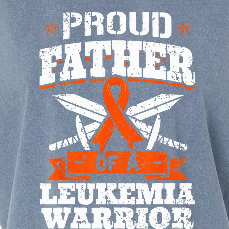 Proud Father Of A Leukemia Warrior Dad Awareness Ribbon Garment-Dyed Women's Muscle Tee