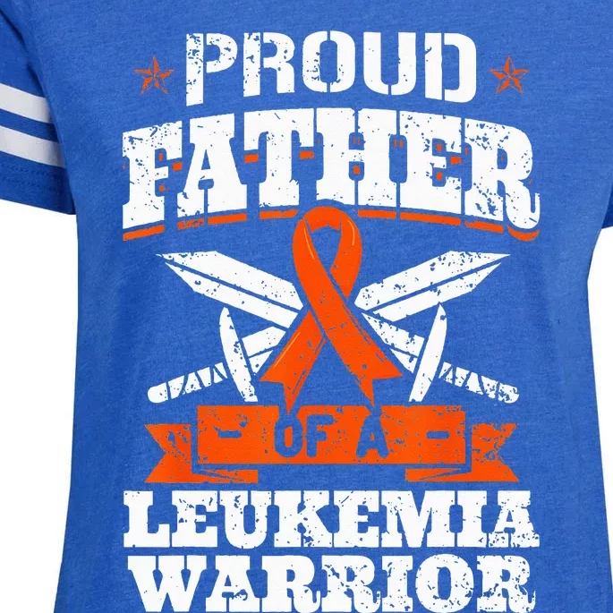 Proud Father Of A Leukemia Warrior Dad Awareness Ribbon Enza Ladies Jersey Football T-Shirt